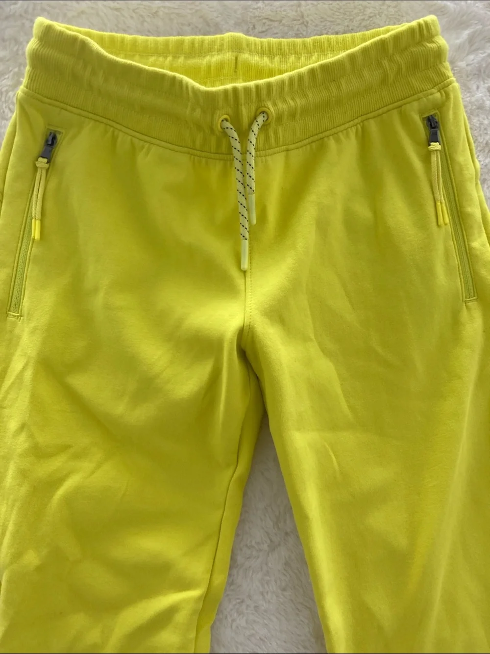 SALE! Old Navy Lime Green Pink Drawstring Jogger Sweatpants Zip Pockets L 10-12